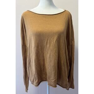 EILEEN FISHER Organic Linen/Organic Cotton Lightweight Sweater Size M